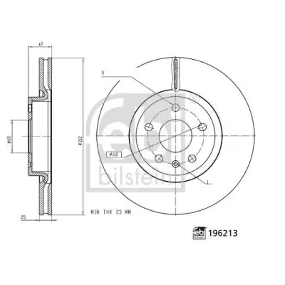 Premium Disco de freno FEBI BILSTEIN 196213